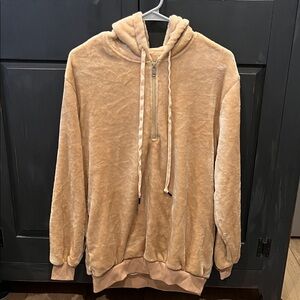 Cozy Tan Teddy Hoodie